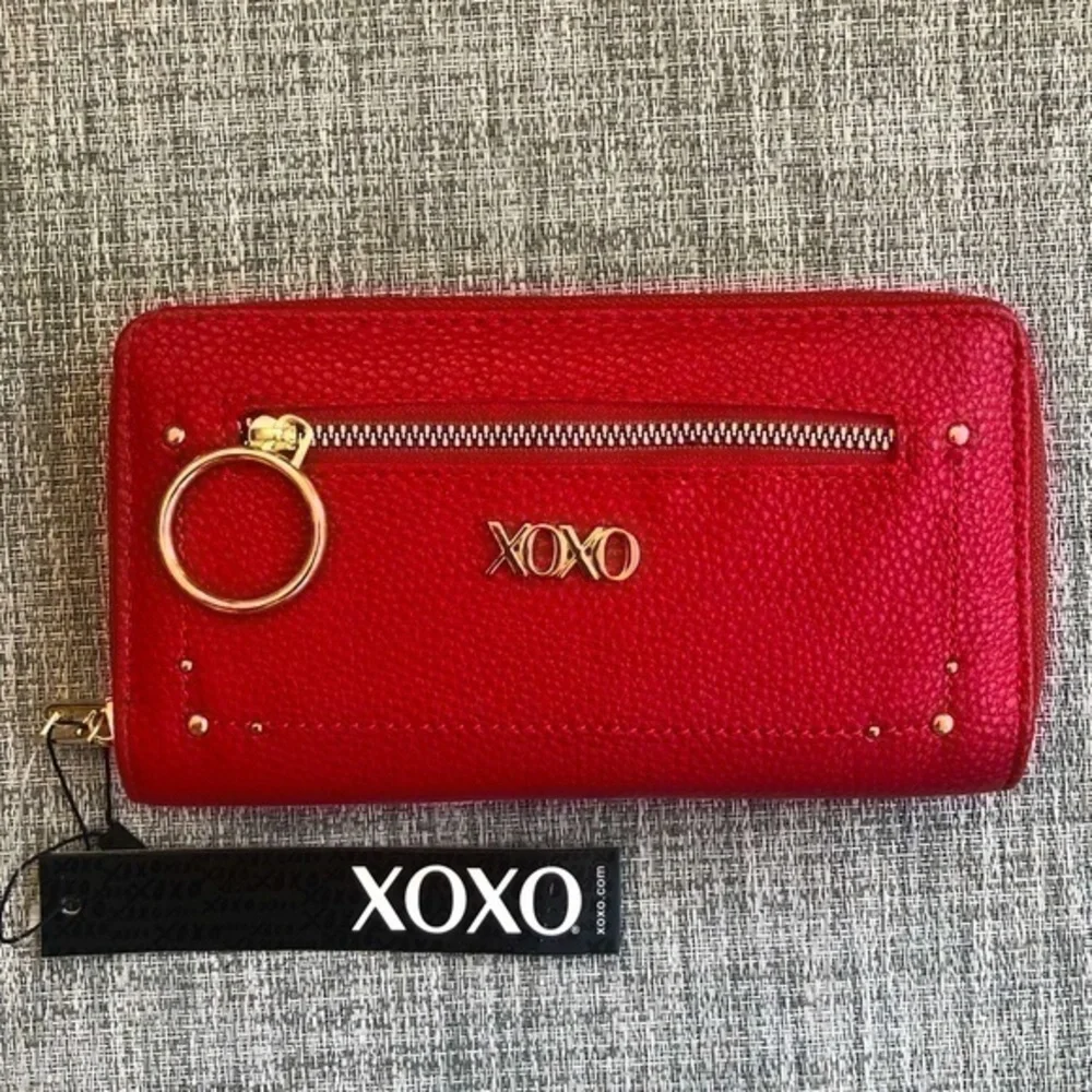 Xoxo Red wallet with with Gold zippers